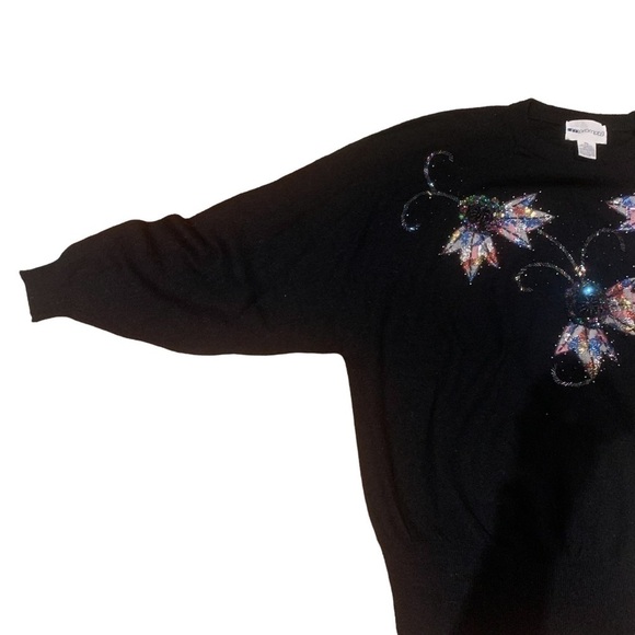 Vintage 80’s Wool/Angora Beaded and Sequin “Fireworks” Sweater by Impromptu - Picture 4 of 11